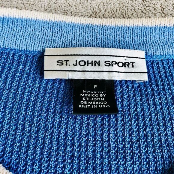 NWOT Vintage St. John Sport Light Blue 4 Pocket Button Up Cardigan - Picture 2 of 16
